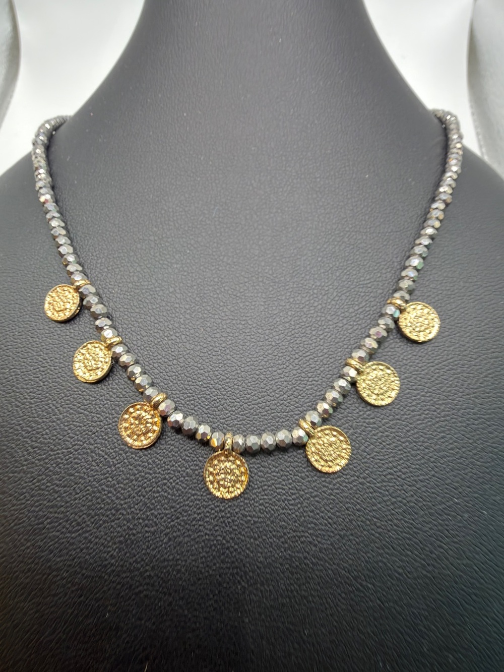BB Lila BOHO FACETED BEADED COIN NECKLACE FESTIVAL BOHEMIAN TRENDY